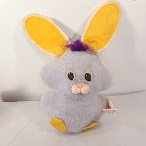 Vintage Russ Berrie‎ Dimples Bunny Rabbit Plush purple Felt Easter 1975 stuffed